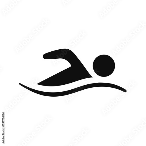 Swimming icon, Vector design template