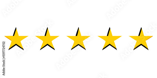 Five stars customer product rating review, customer review icon, Isolated badge for website or app
