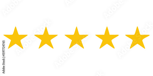Five stars customer product rating review, customer review icon, Isolated badge for website or app