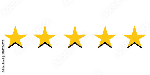 Five stars customer product rating review, customer review icon, Isolated badge for website or app