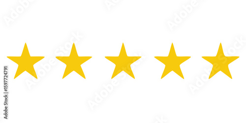 Five stars customer product rating review, customer review icon, Isolated badge for website or app