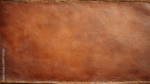Close-up view of textured brown leather with a rich, warm tone ideal for backgrounds or creative design projects.