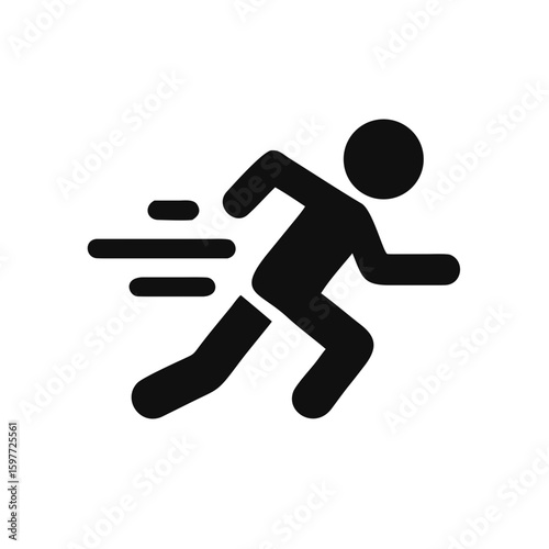 man fast run icon in flat style, athletics, marathon, rush symbol vector illustration
