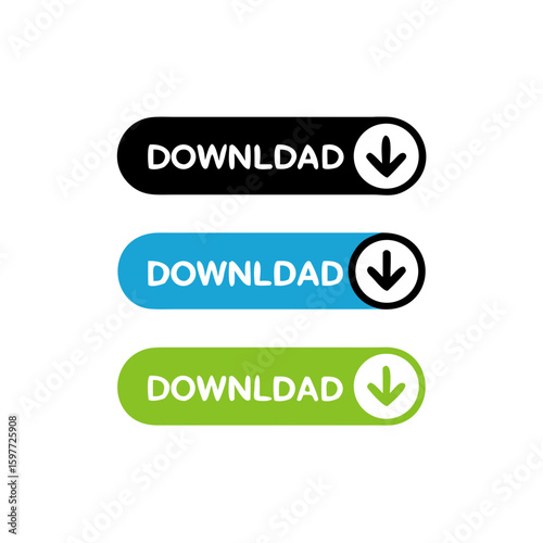 Download button vector icon, install symbol, simple flat vector illustration for website or mobile app