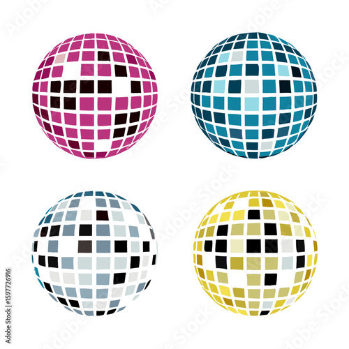 disco ball icon vector Illustration