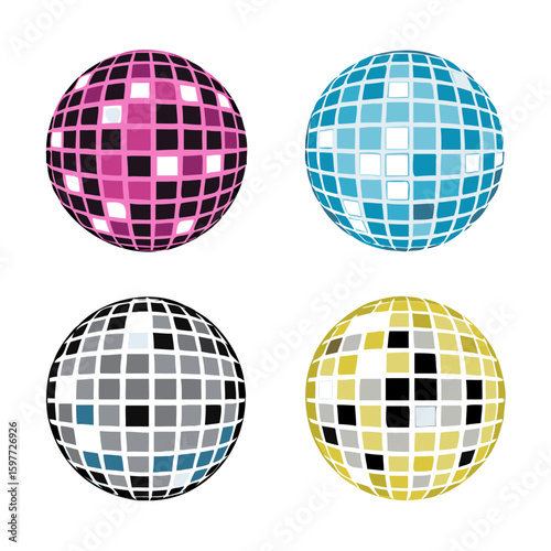 disco ball icon vector Illustration