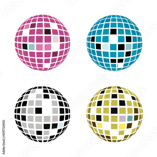 disco ball icon vector Illustration