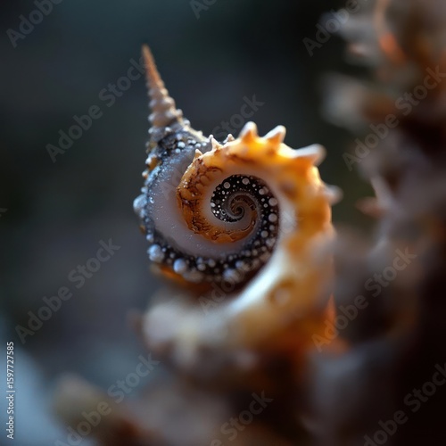 seashell on black background