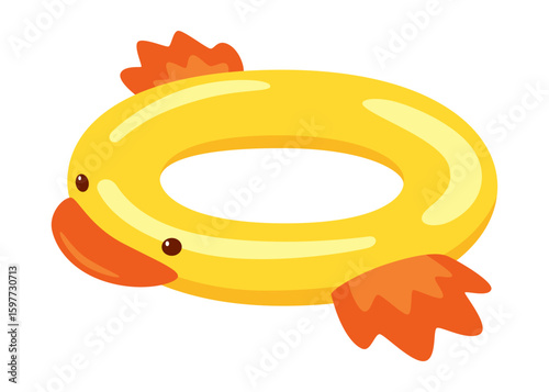 Inflatable swim pool ring. Colorful floater element for beach, swimming pool lifebuoy and life saver equipment. Inflatable rubber toy, cartoon vector illustration