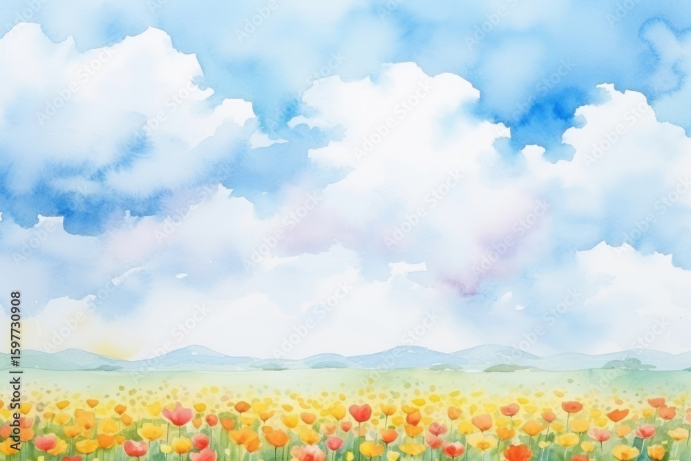 Fototapeta premium Painting sky backgrounds landscape.