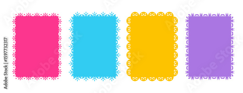 Mexican pattern frame design vector illustration. Ethnic hispanic traditional background element. 