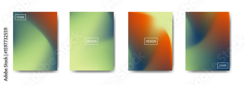 set of abstract background with beautiful gradation color, colorful background for poster flyer banner backdrop.vertical banner.cool fluid background vector illustration