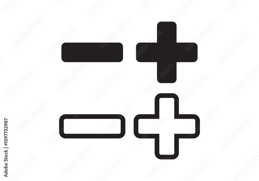 Fototapeta premium plus and minus signs. abstract plus minus symbol vector design. button design