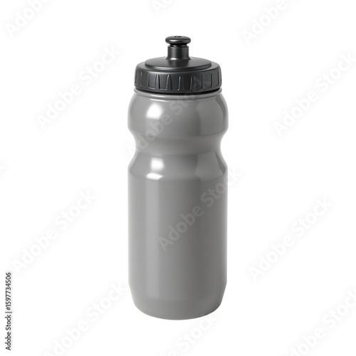 Glossy sports bottle in sleek gray color, perfect for hydration on go