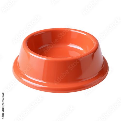 Glossy food bowl in vibrant orange color, perfect for pets or decorative use