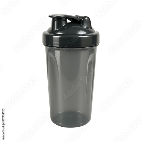 Glossy shaker bottle with sleek design, perfect for mixing drinks and supplements