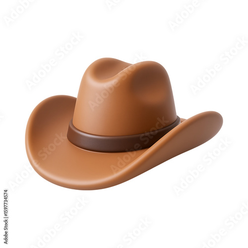 Stylish cowboy hat icon with smooth design and brown color, perfect for western themes