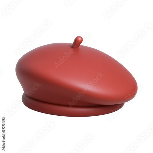 Stylish beret hat in vibrant red color, perfect for fashion enthusiasts