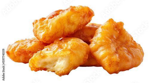 Kibbeling isolated on white background