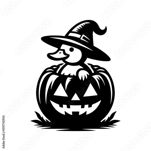 halloween pumpkin & duck 