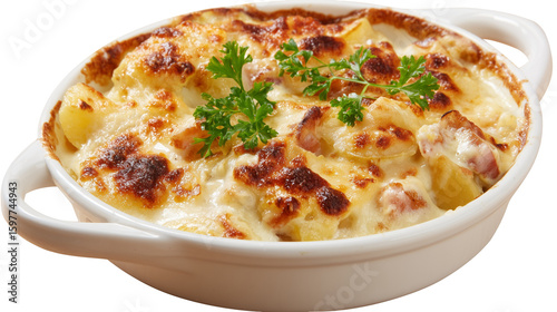 Tartiflette isolated on white or transparent background