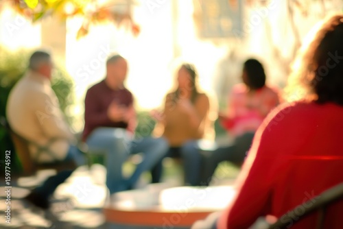 Group Therapy Session in Sunlight