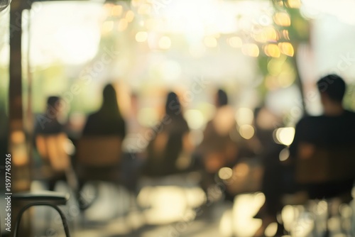 Blurred Group of People Relaxing Outdoors