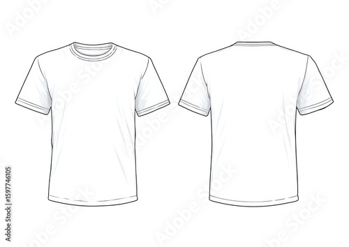 A white t-shirt with a black logo on the front
