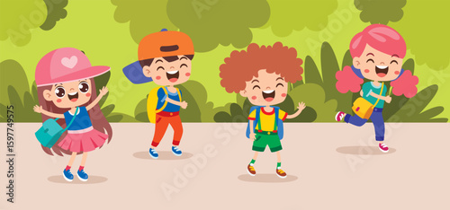 Education Clip Art With Cartoon Kids