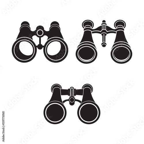 folded vintage opera glasses silhouette