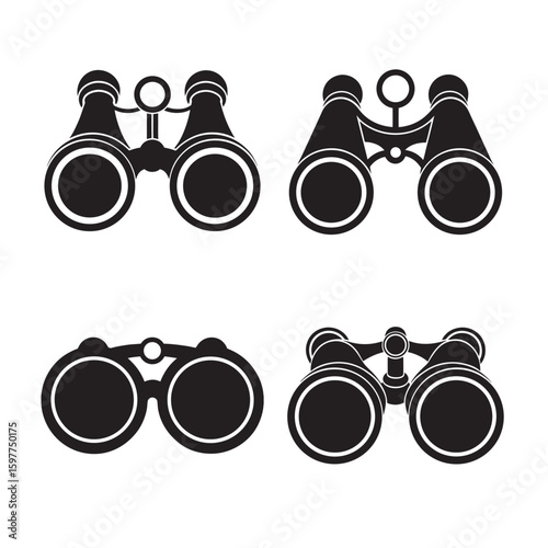 folded vintage opera glasses silhouette