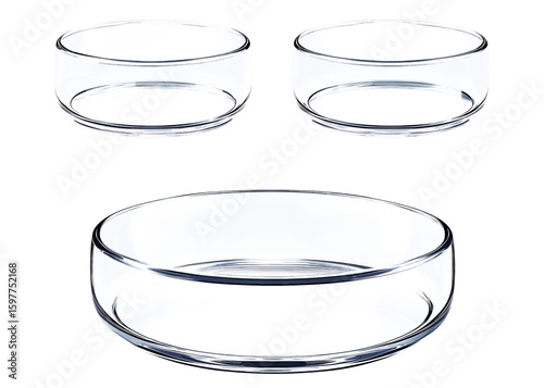 Elegant glass coffee tables in various sizes, showcasing modern design with clear finish, perfect for enhancing any living space.Isolated on transparent background