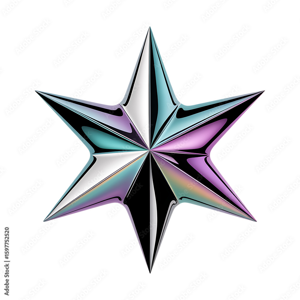 Obraz premium Iridescent Star: Abstract Geometric Design Element