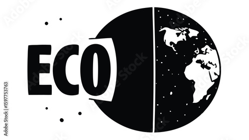 Save the Earth Concept Half Polluted Globe Vector Illustration for Environmental Awareness