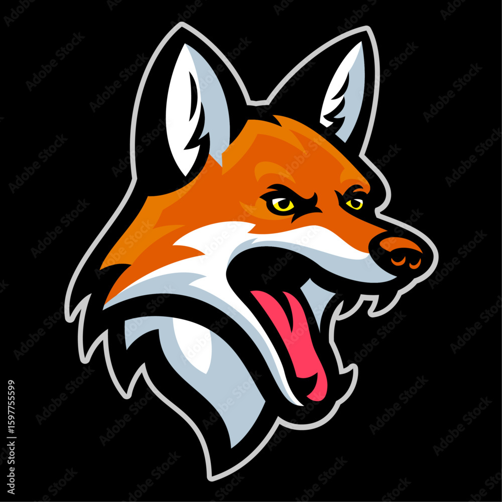 Fototapeta premium Angry Fox Mascot Sports Design