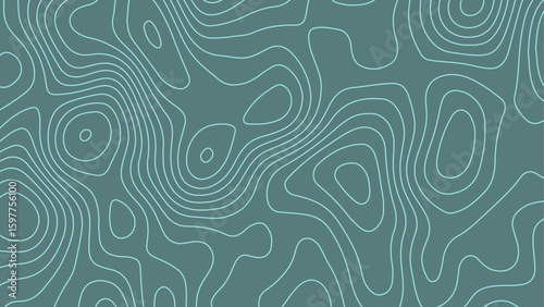 Abstract topographic lines on a dark green background. Contour map pattern in subtle green tones.