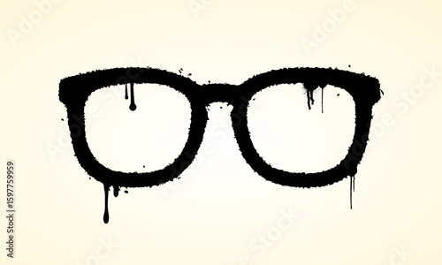 glasses with graffiti art on gradient background