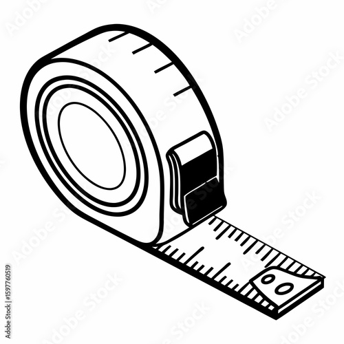Black and white measuring tape tool tape measure measurement