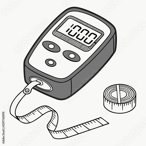 Digital counter with measuring tape sewing tool craft supply