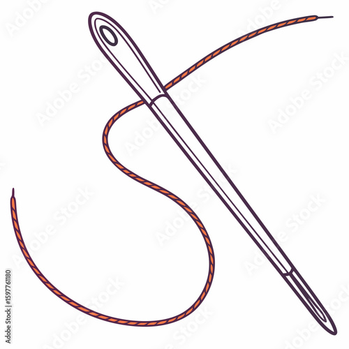 Needle and thread sewing craft supplies