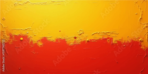 Red and yellow grunge paint textured vintage background with rough surface pattern