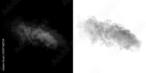 Foto Misty gray smoke effect PNG on transparent background