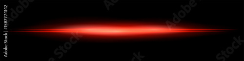 Intense horizontal beam with bright central area and wide fading glow. Clean abstract effect combining sharp and soft contrasts in one direction.