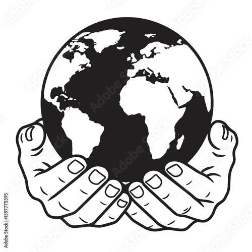 Earth held gently in human hands symbolizing global responsibility and environmental protection