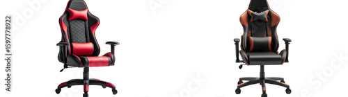 a gaming chair isolated on a transparent background