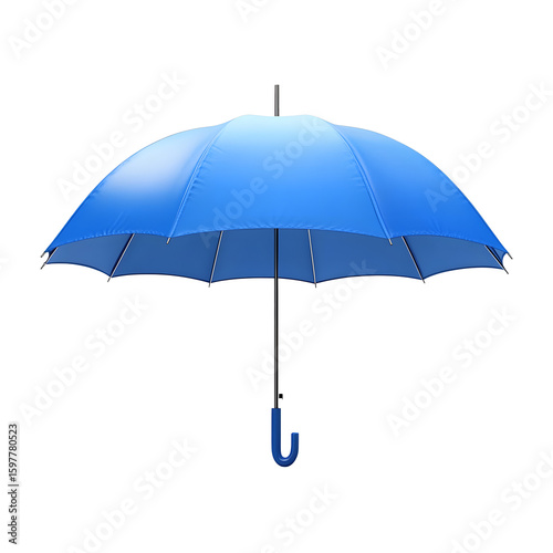 Realistic blue umbrella isolated on a white background