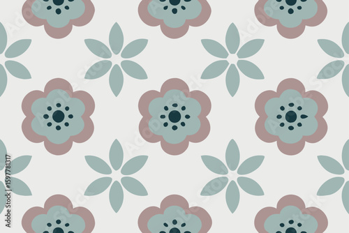 Floral pattern with muted colors seamless background