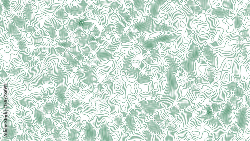 Green Watercolor Topographic Texture with Contour Lines