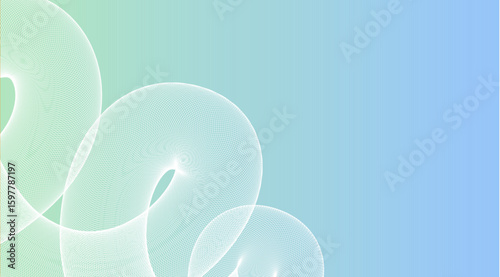Vector Spiral Grid torus Design Green to Blue Gradien
