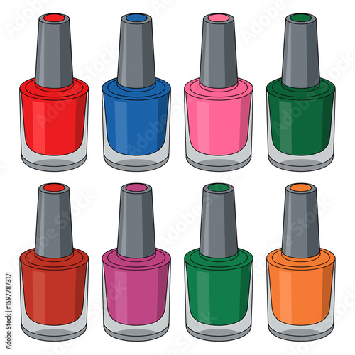 Product Nail Polish Display A product photography style image of vibrant hues of nail polish